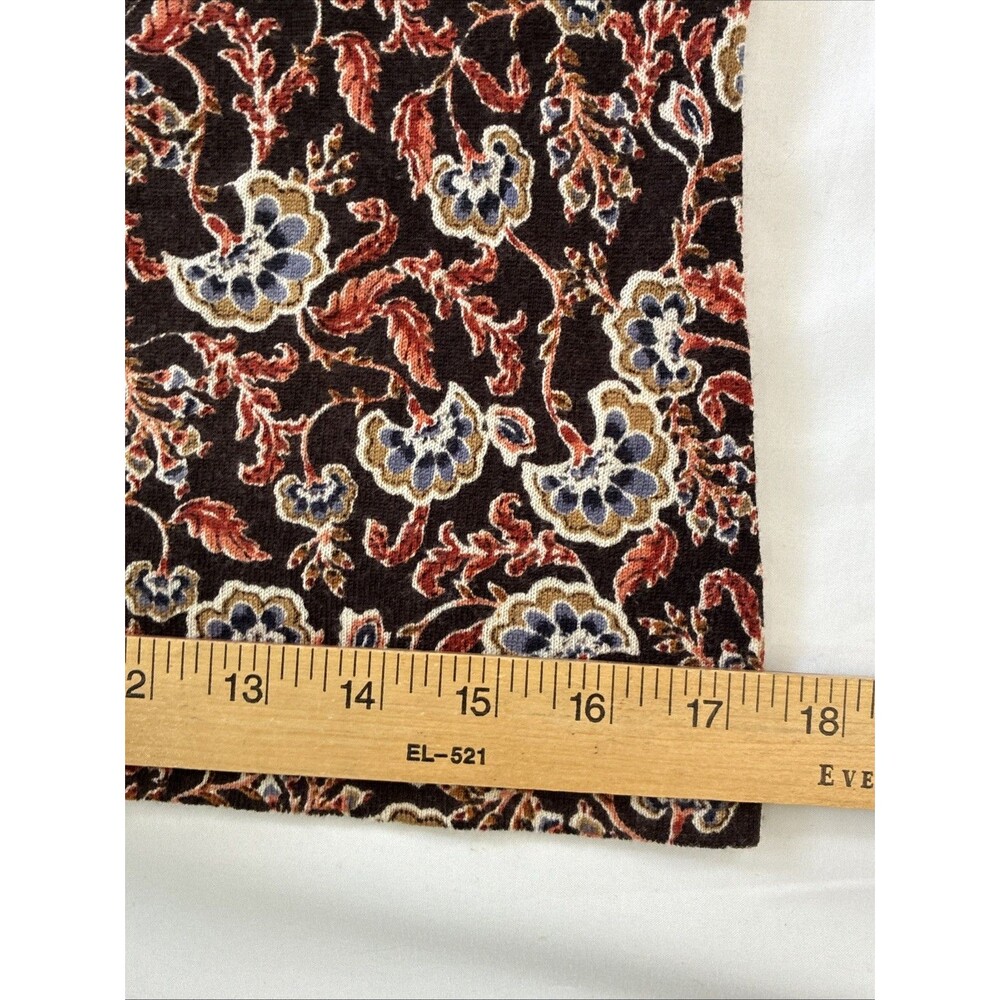 Garnet Hill Merino Wool Cardigan Sweater Small Brown Autumn Floral Luxury Preppy - Picture 9 of 12